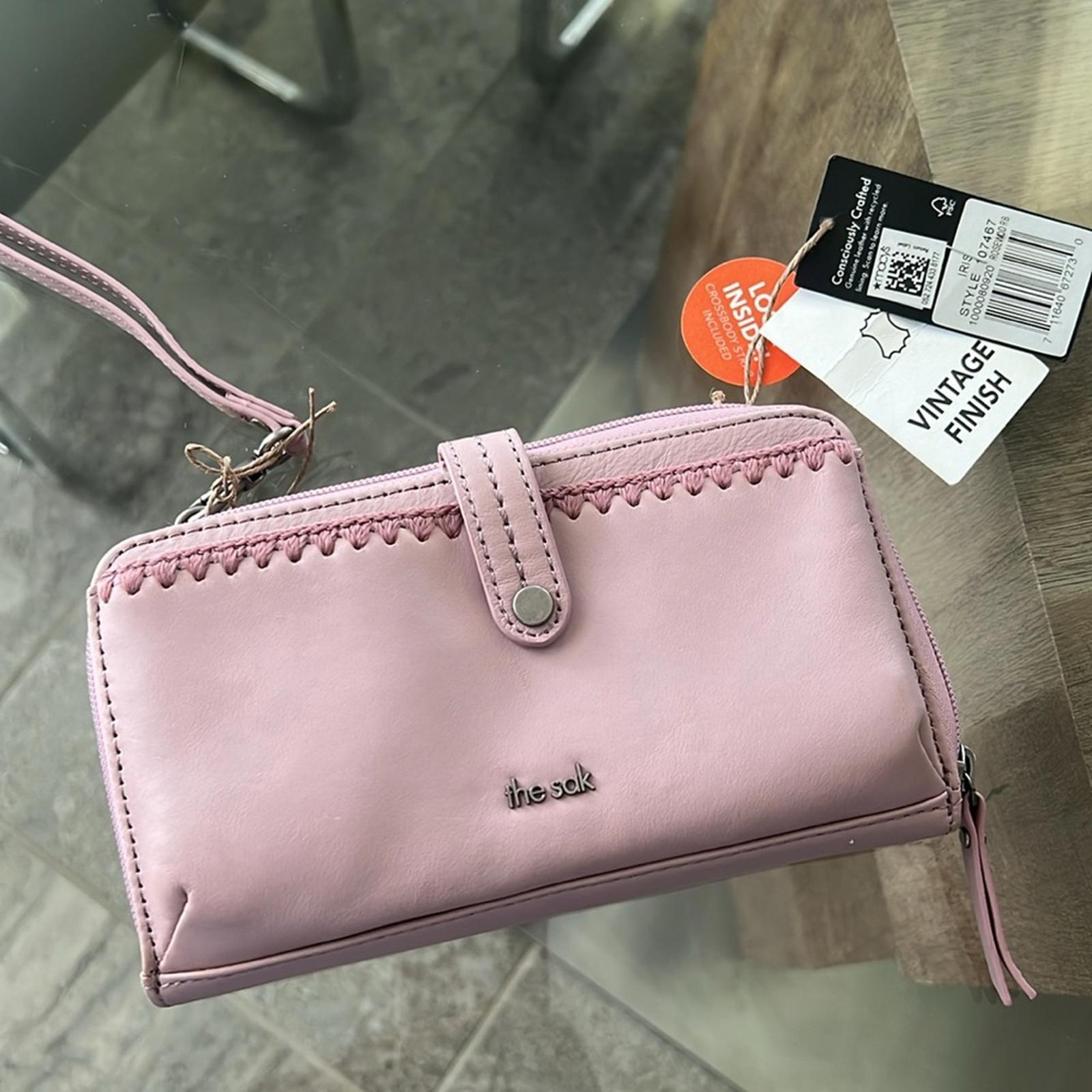 The Sak Iris Large Smartphone Crossbody Bag Rosewood/ Pink Leather, New w/Tag