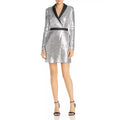 Rachel Zoe Meryl Sequin Faux Wrap Dress in Silver, Size 6 New w/Tag $345