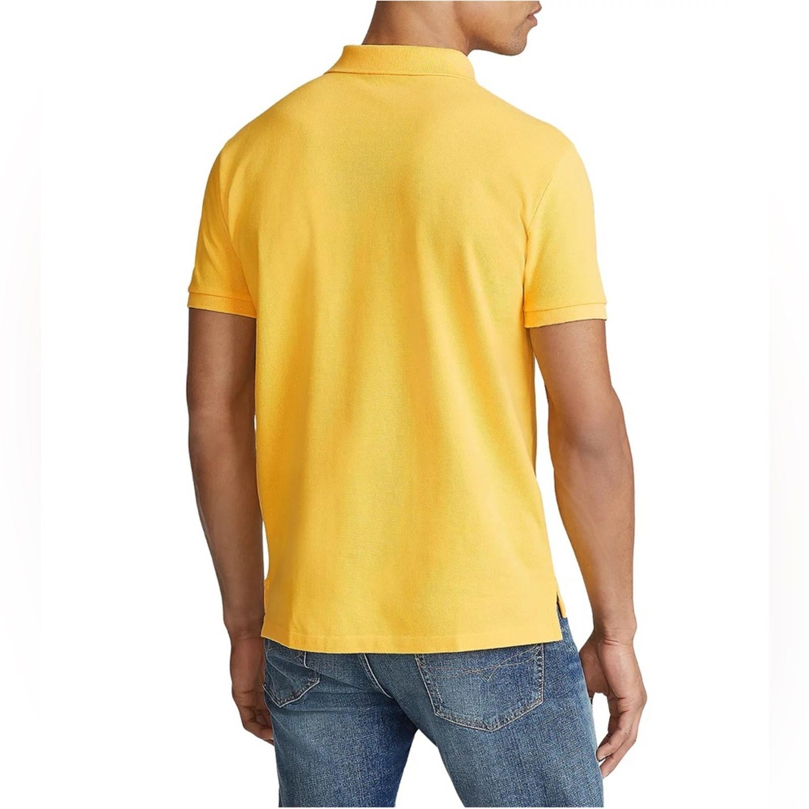 Polo Ralph Lauren Mesh Polo Shirt, Custom Slim Fit in Yellow Size S New w/Tag