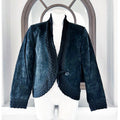 Coldwater Creek Black Suede Leather Jacket Cable Knit, Size M EXCELLENT!