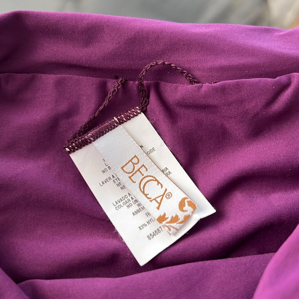 NEW BECCA High-Waist Scrunched Bikini Bottom, Purple New w/o Tag