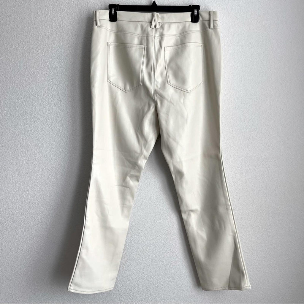 Good American Better Than Leather Good Icon High-Rise Jeans in Cream Size 16 NWT