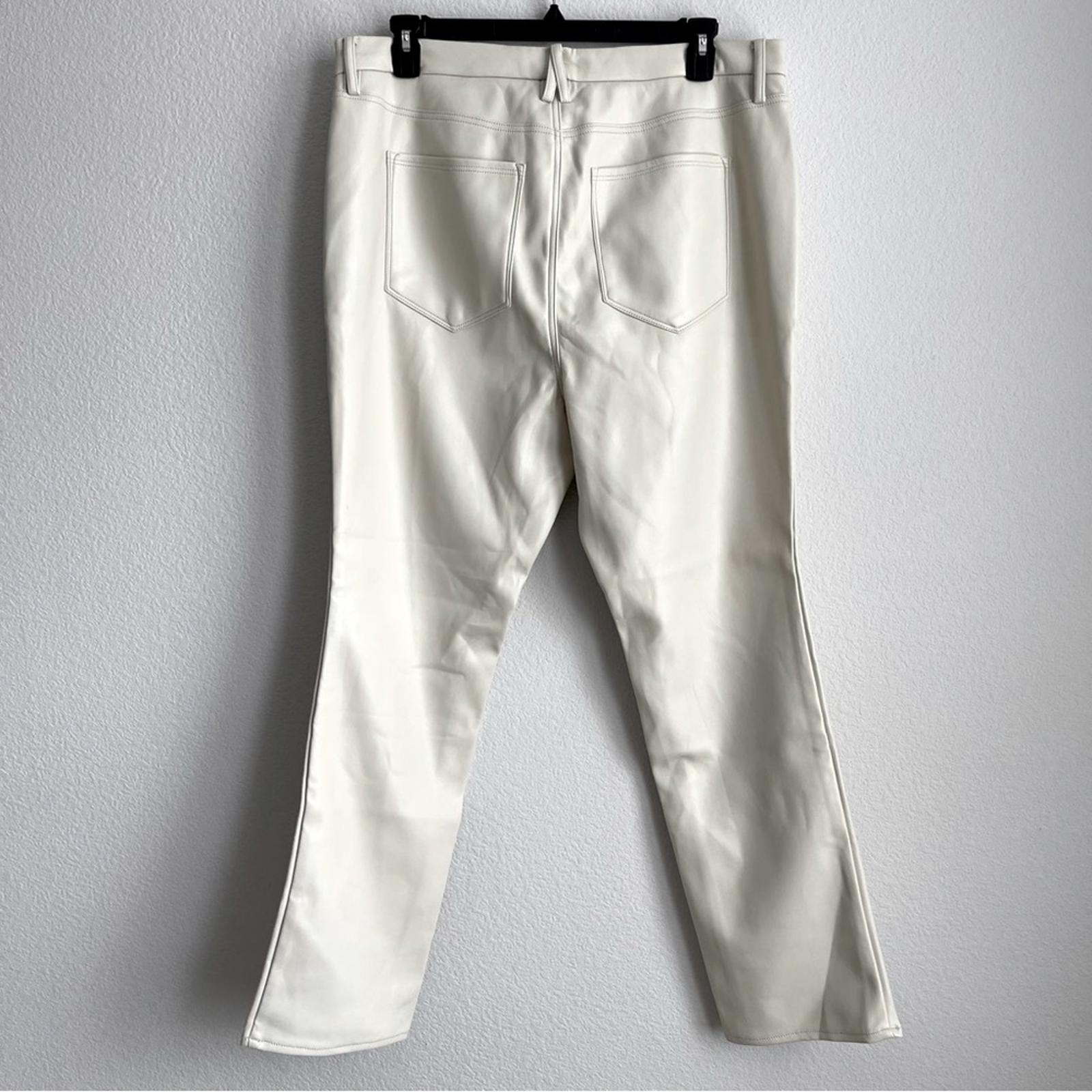 Good American Better Than Leather Good Icon High-Rise Jeans in Cream Size 16 NWT