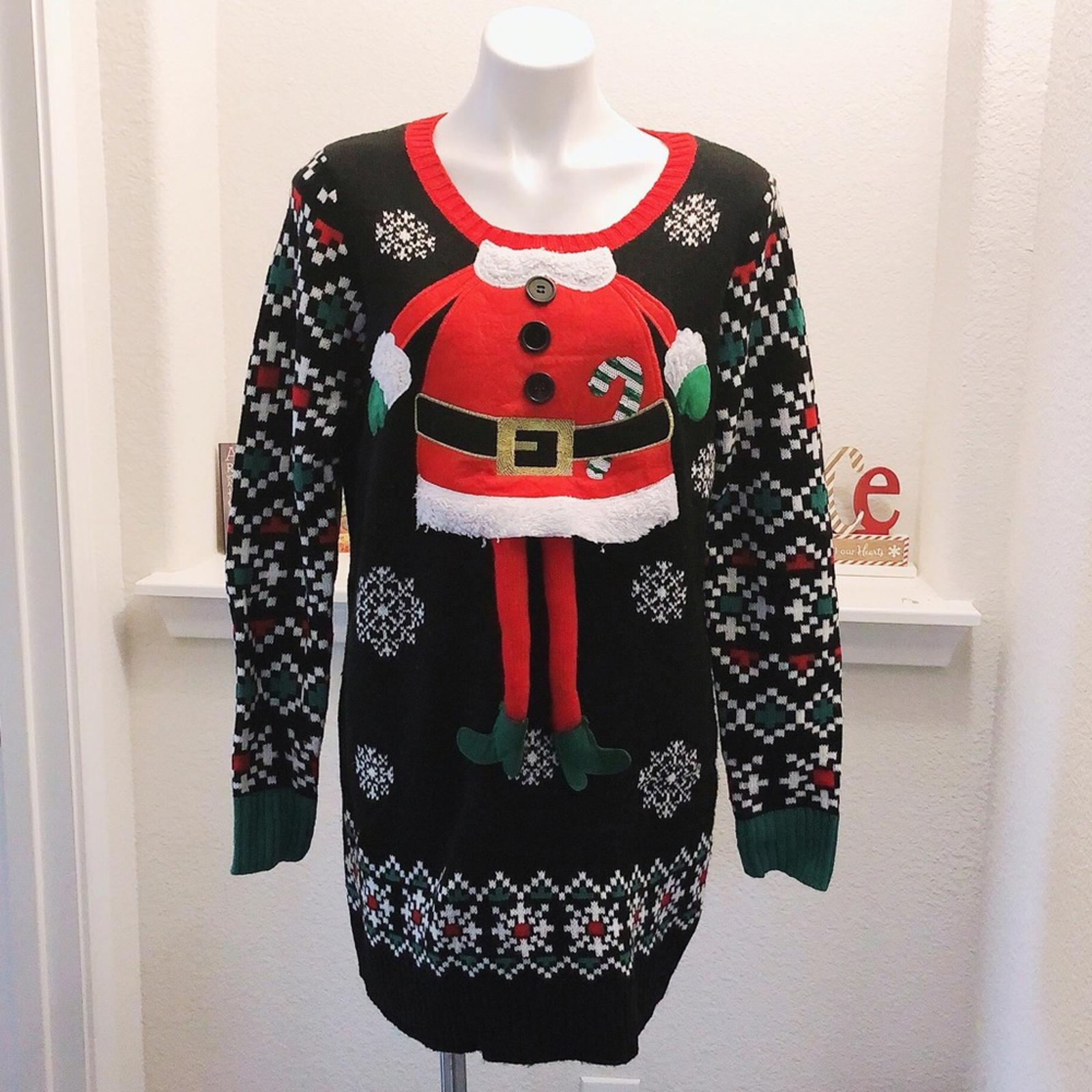 United States Sweaters Crewneck Holiday Sweater in Black/Red, Size L EXCELLENT