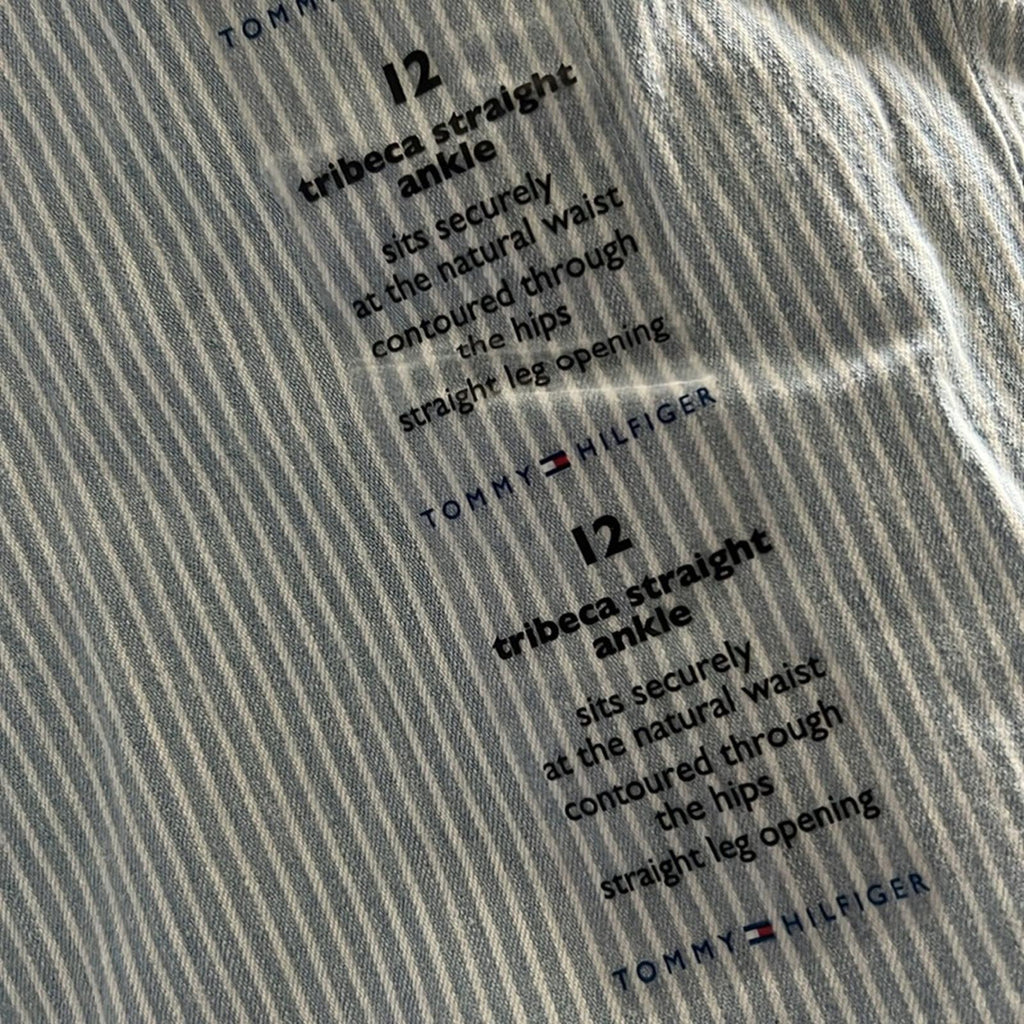Tommy Hilfiger Tribeca Striped Straight-Leg Ankle Jeans in Railroad Stripe, NWT