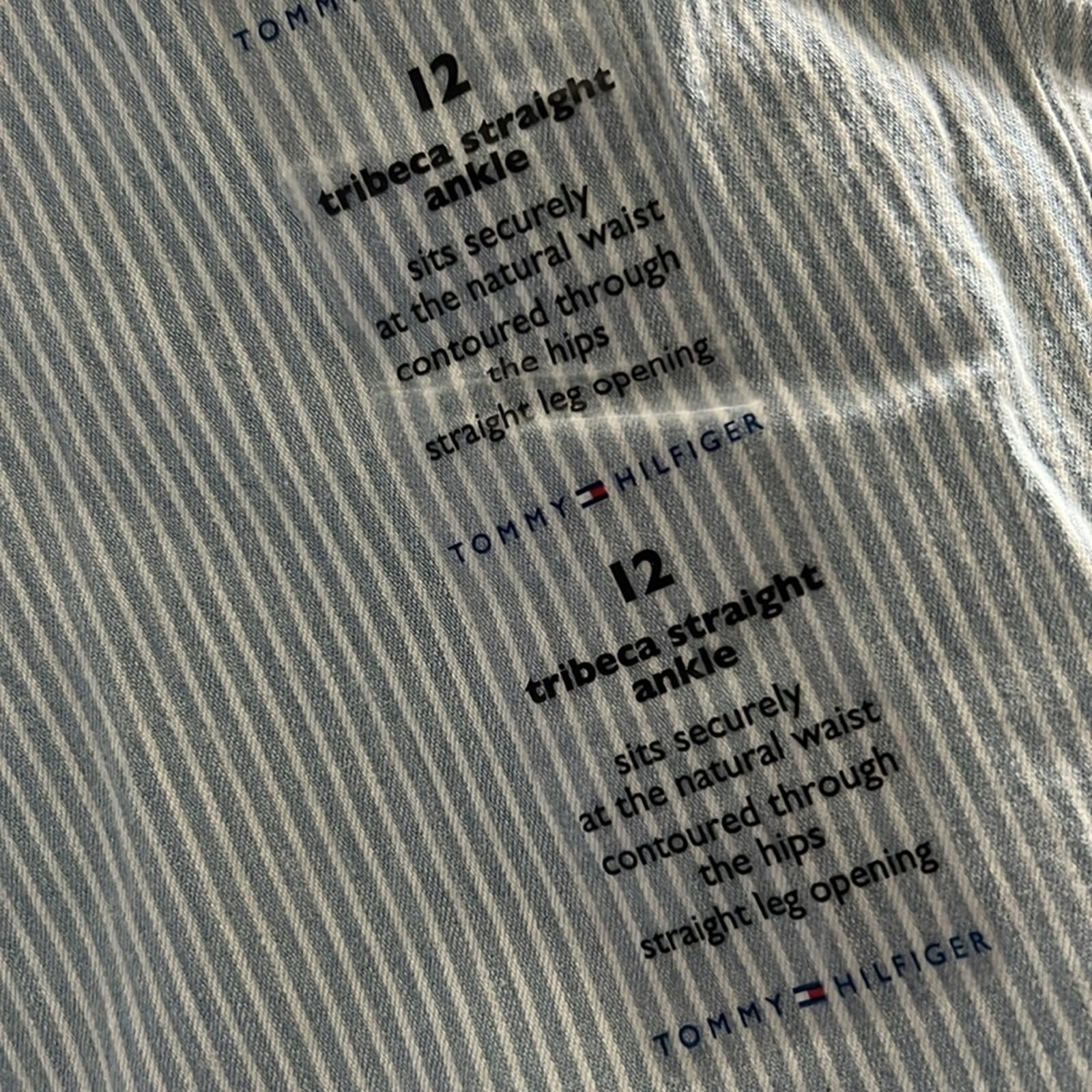 Tommy Hilfiger Tribeca Striped Straight-Leg Ankle Jeans in Railroad Stripe, NWT