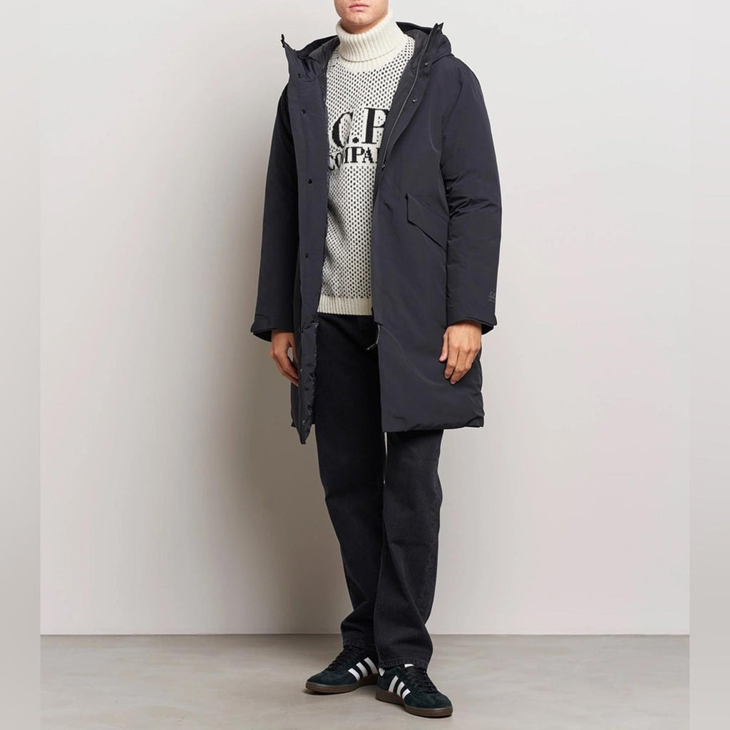 C.P. Company Micro M Re-Cycled Long Parka Coat, Black Size 52/XL NWT Retail $925
