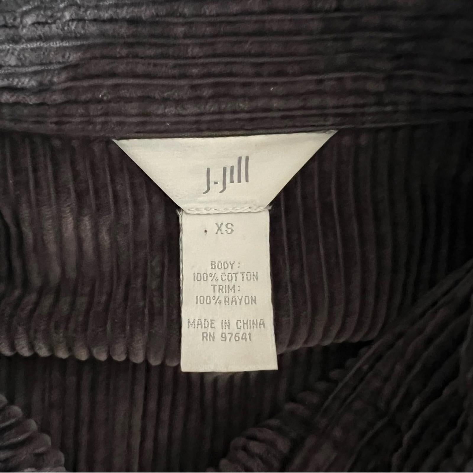 J.Jill Brown Velour Jacket, Cotton Size XS
