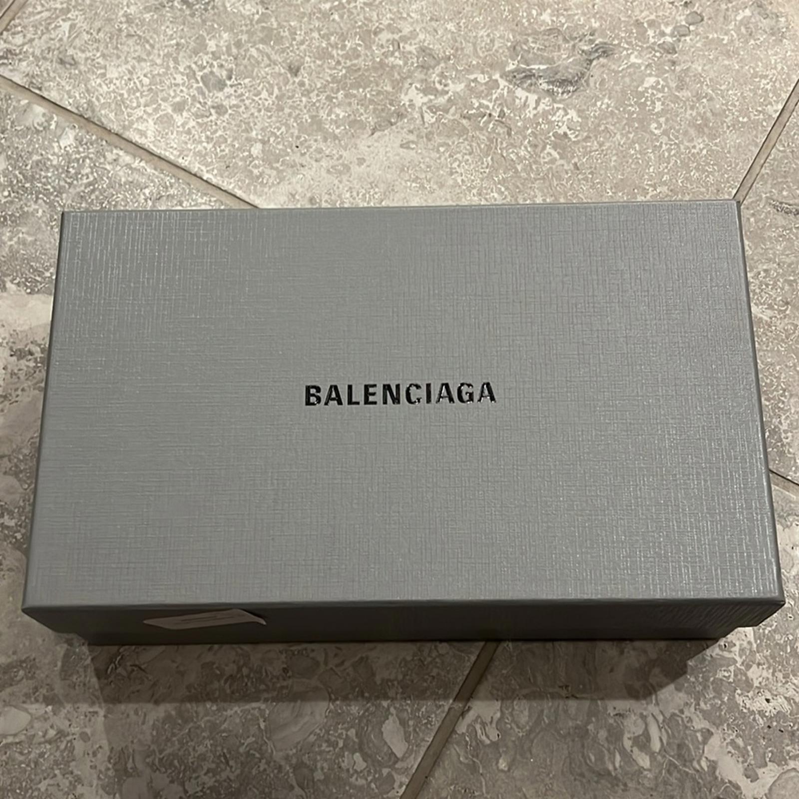 Balenciaga Knife Glitter High Heel Mules in Silver Titanium Size 36 New in Box