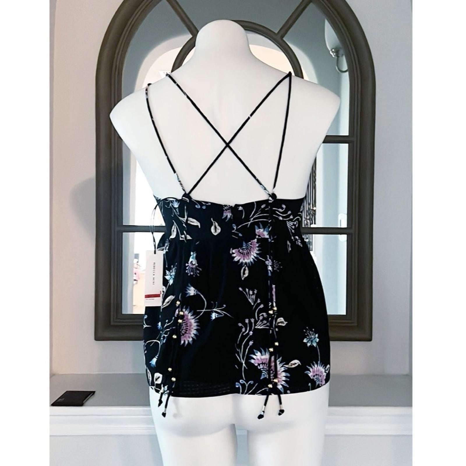 NEW Rebecca Minkoff Floral Spaghetti Strap Tank Top, XS New w/Tag Retail $178