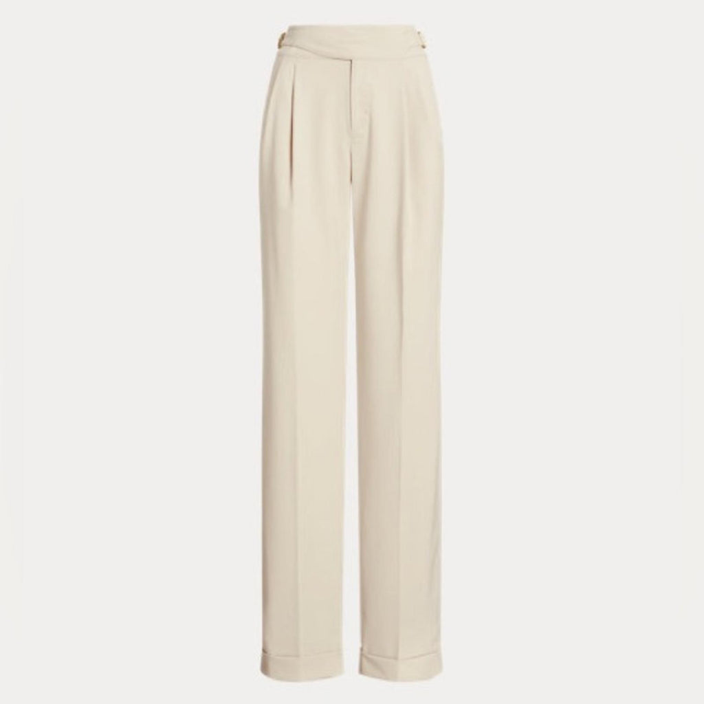 Lauren Ralph Lauren Pleated Wool-Blend Twill Straight Pants, NWT, Size 14