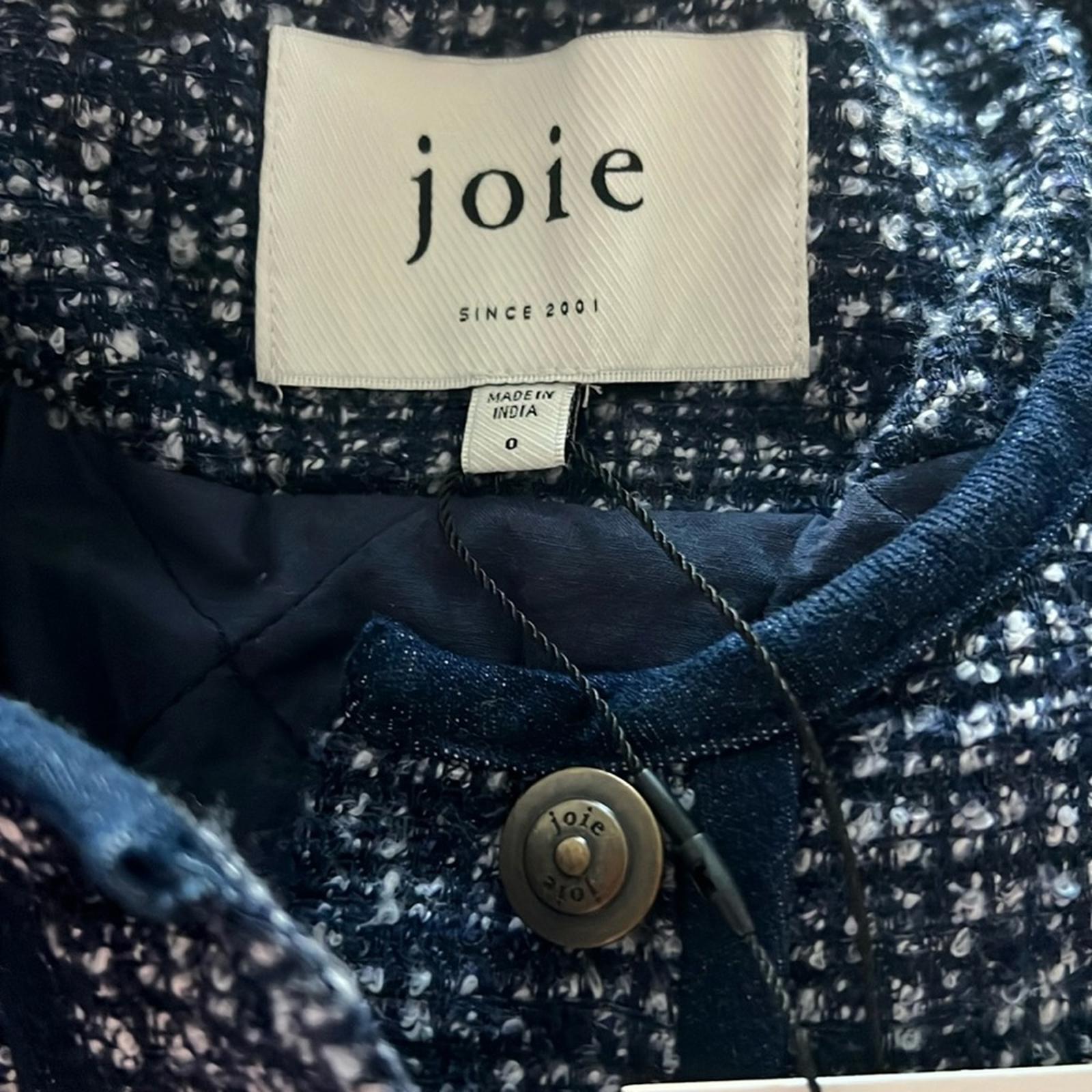 NEW Joie Malet Jacket in Midnight Navy Multi, Size 0 New w/Tag Retail $378