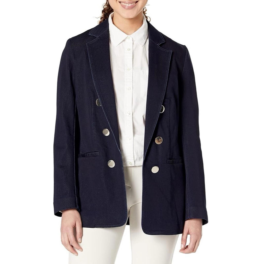 Anne Klein City Denim Faux Double Breasted Patch Pockets, Size XL, NEW