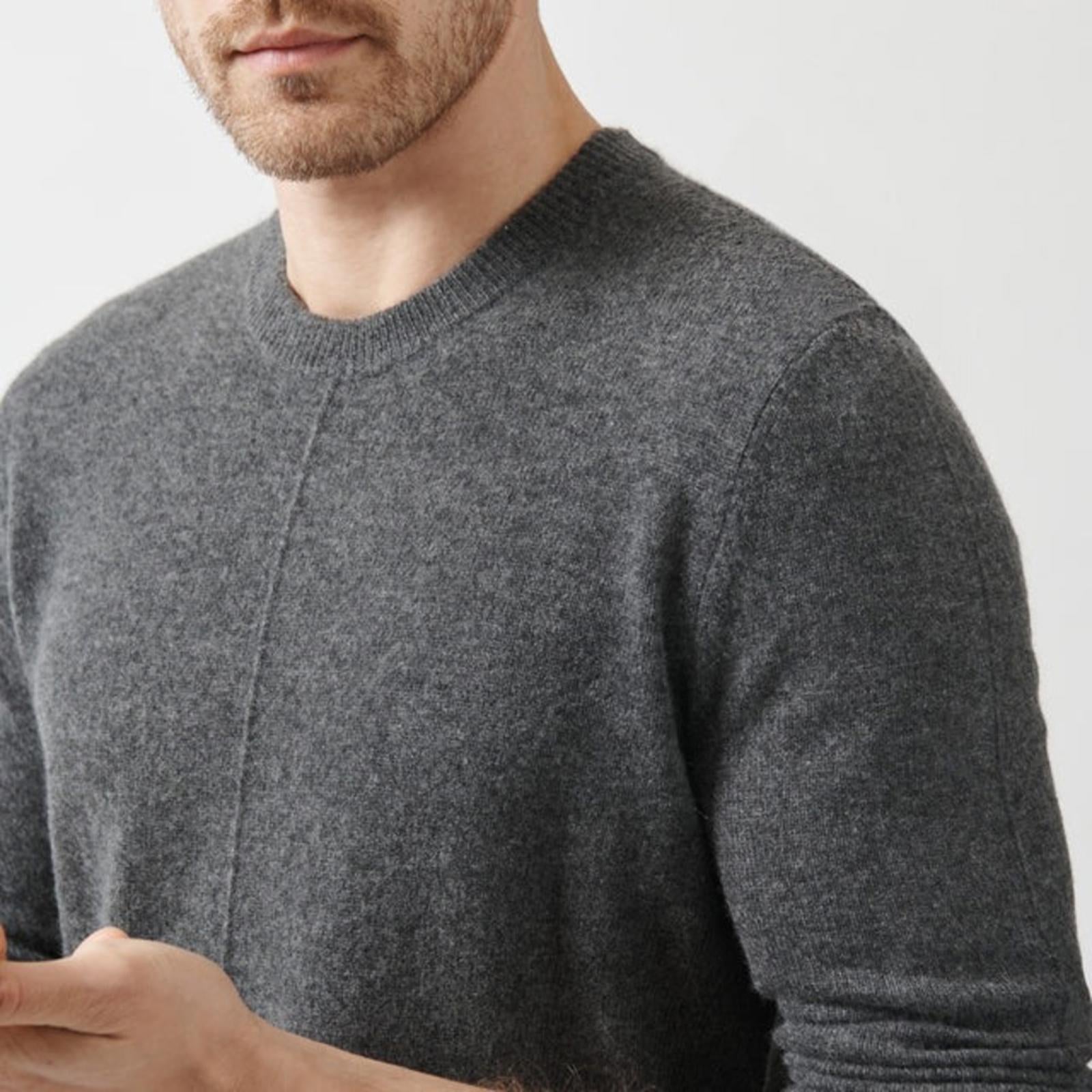 ATM Anthony Thomas Melillo Exposed Seam Cashmere Sweater,Heather Army Size S NWT