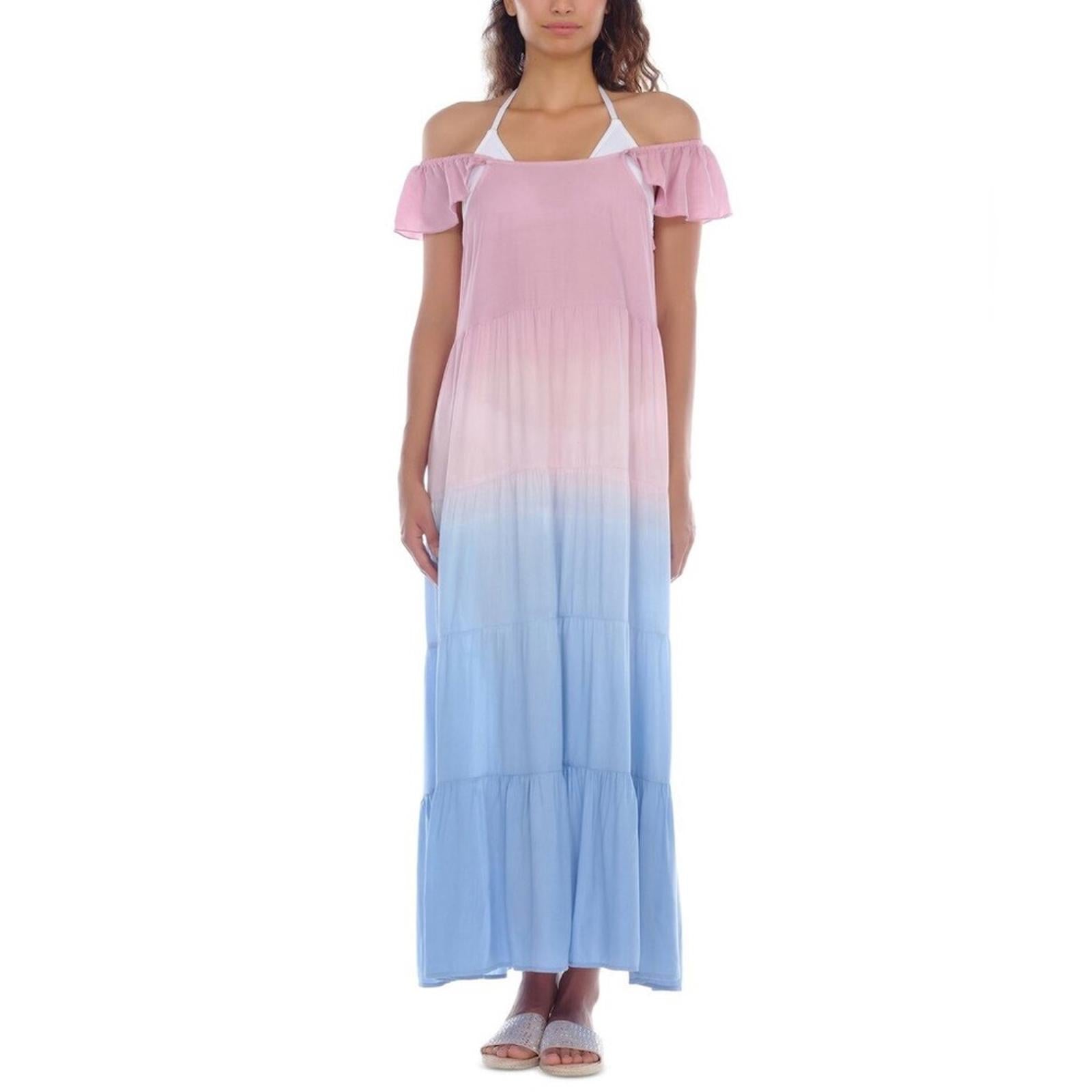 Raviya Ombré Maxi Off-The-Shoulder Dress Swim Cover-Up Size XL NEW w/Tag