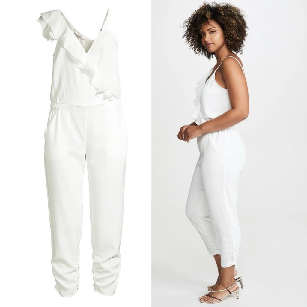 NWT Parker Addison Revolve Asymmetrical Jumpsuit in White, New w/Tag Retail $278