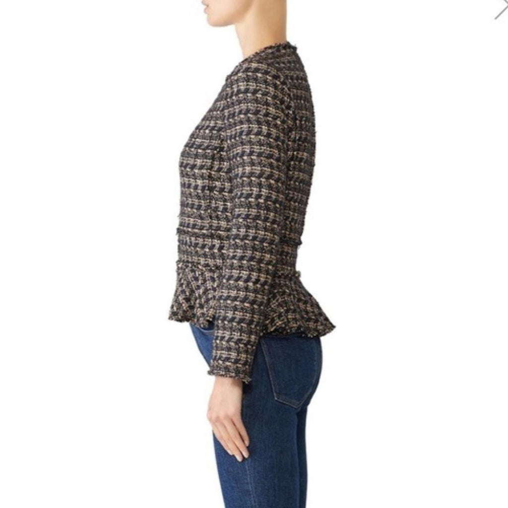 Rebecca Taylor Multi Tweed Ruffle Blazer Jacket, NWT, Size 10