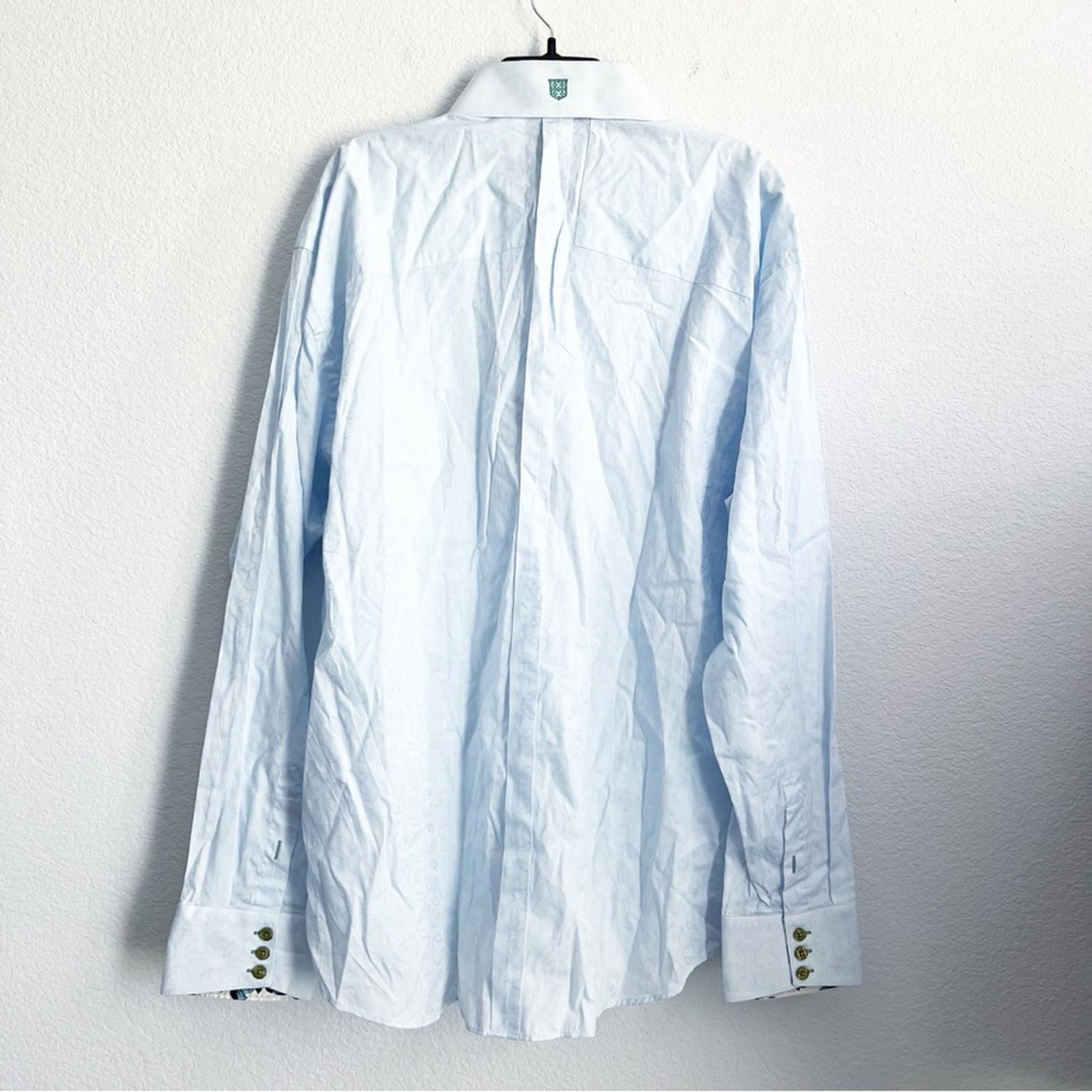 BOGOSSE Blue Jacquard Button-Up Dress Shirt, NWT, Size 8/4X
