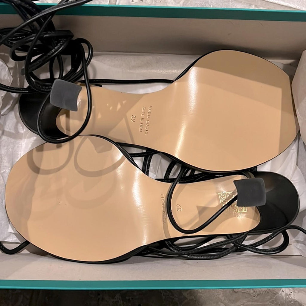 ILIO SMERALDO x Ilenia Toma Strappy Ankle Tie High Heel Sandals Size 39 NWT $560