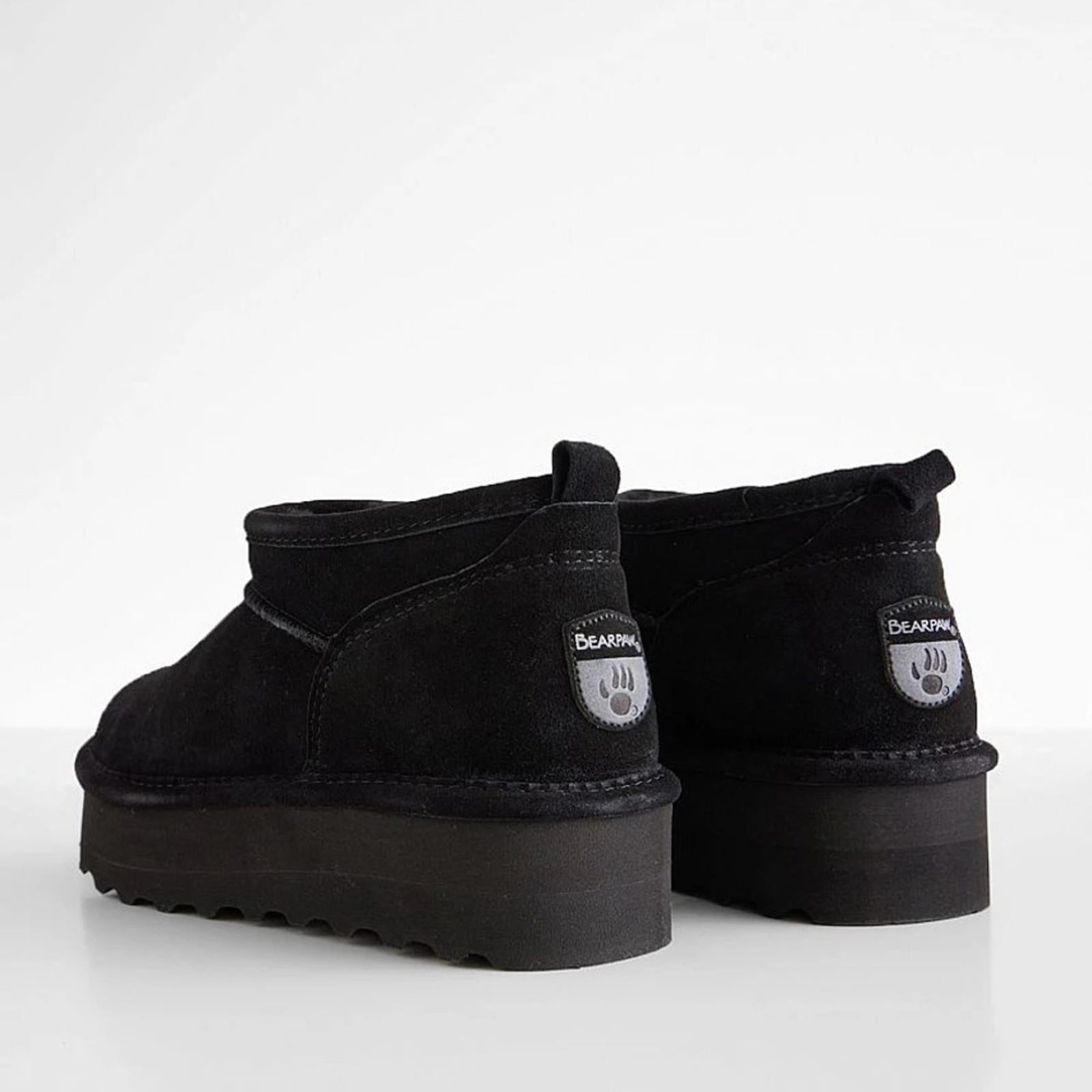 BearPaw Retro Super Shorty Platform Leather Ankle Boots, NWT, Size 9