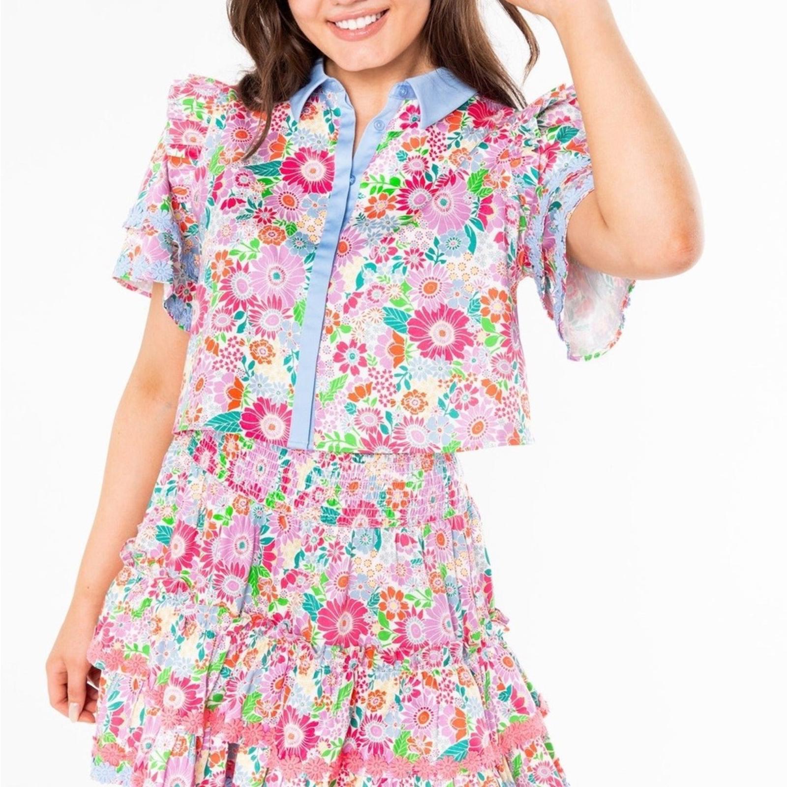 Alden Adair Austin Top in Happy Daze, Size S New in Packaging
