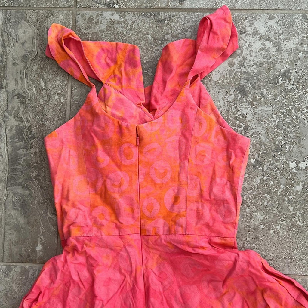 Sika V-Neck Cybil Tiered Fit & Flare Dress, Pink Size 6 Retail $295 EXCELLENT!