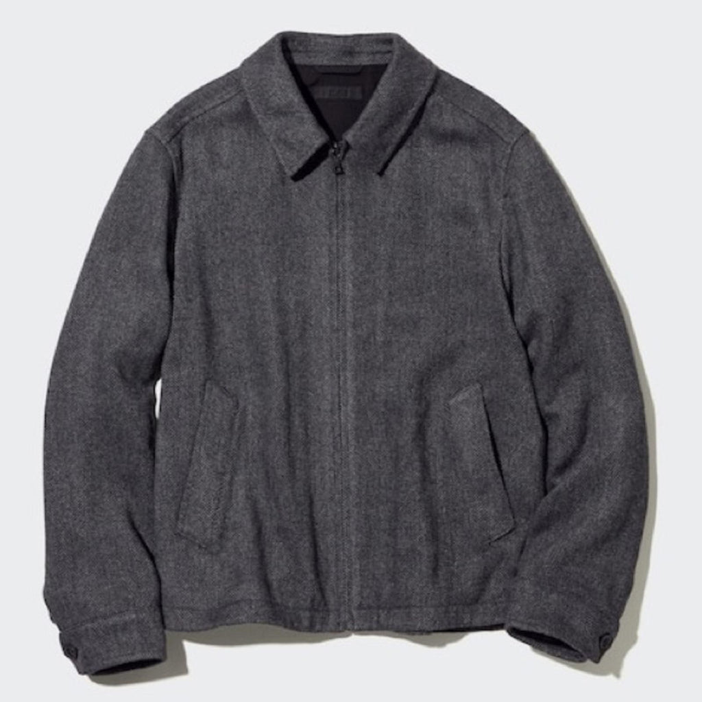 Uniqlo DARK GREY Single Collar Short Blouson (Herringbone), Size S NWT SOLD OUT