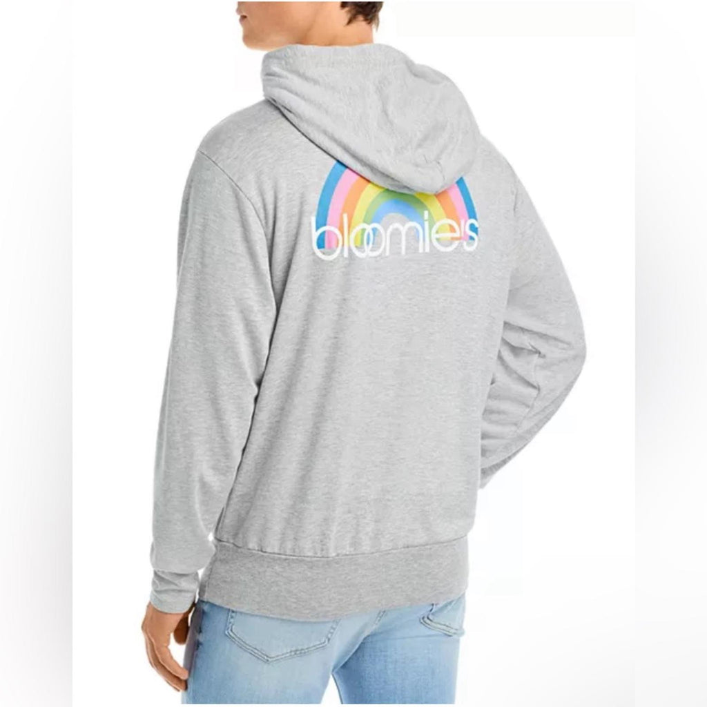 Bloomie's Unisex Rainbow Logo Hoodie in Heather Grey, Size M New w/Tag $98