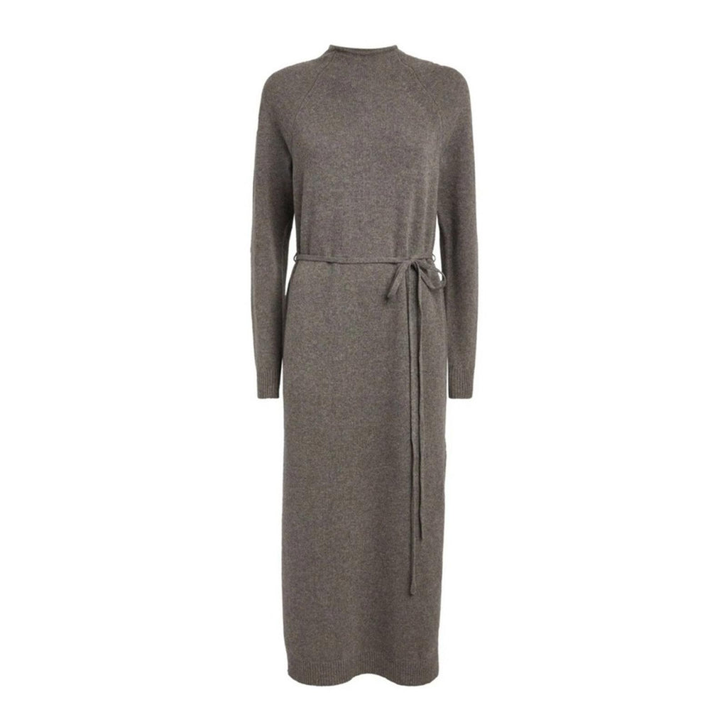 Theory Raglan Sleeve Wool-Cashmere Knit Midi Dress in Grey Melange, Size L, NEW