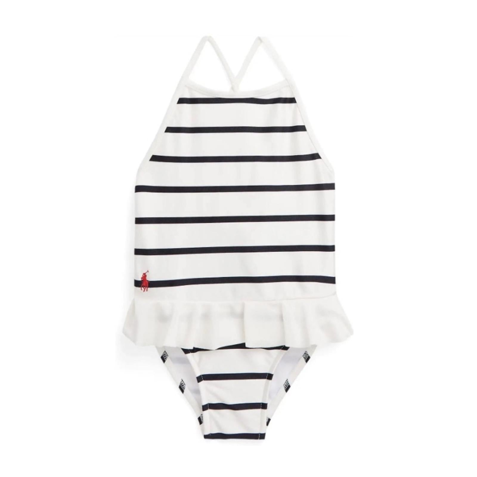 Ralph Lauren Kids Striped Ruffled One-Piece Swimsuit (9M/12M) New w/Tag
