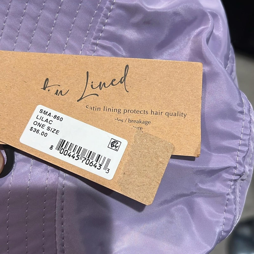 NWT Steve Madden Solid Satin-Lined Nylon Bucket Hat, Lilac Purple New w/Tag $36