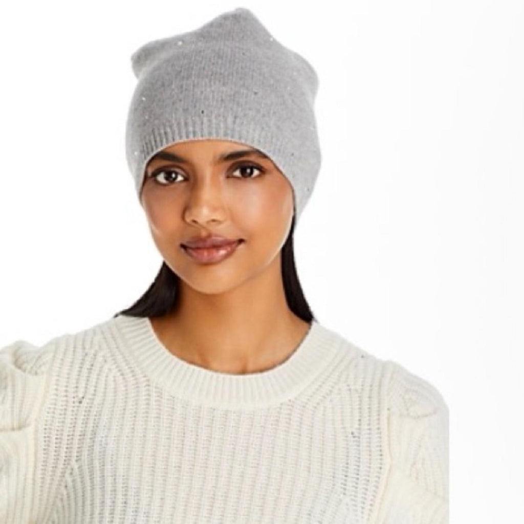 Carolyn Rowan Cashmere Baggy Beanie w/Scattered Swarovski Crystals, OS, NEW