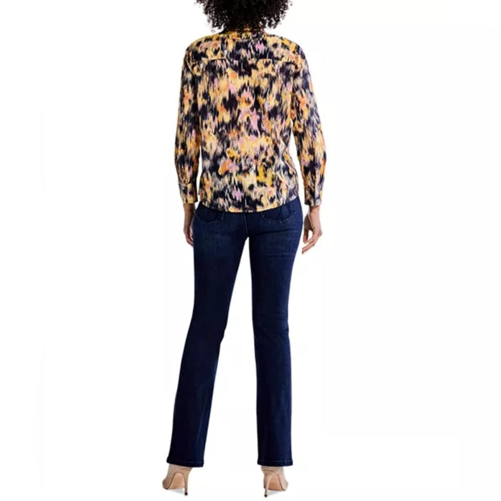 NIC+ZOE Dreamy Refined Ruffle Shirt, Yellow Multi Size XL New w/Tag $158