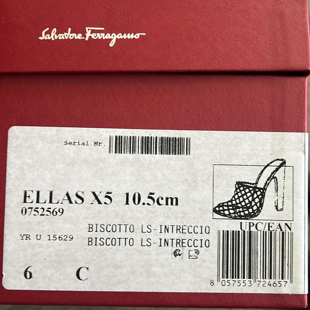 NEW Salvatore Ferragamo Ellas X5 Evening Woven Heels, Clogs Size 6 Retail $1,050