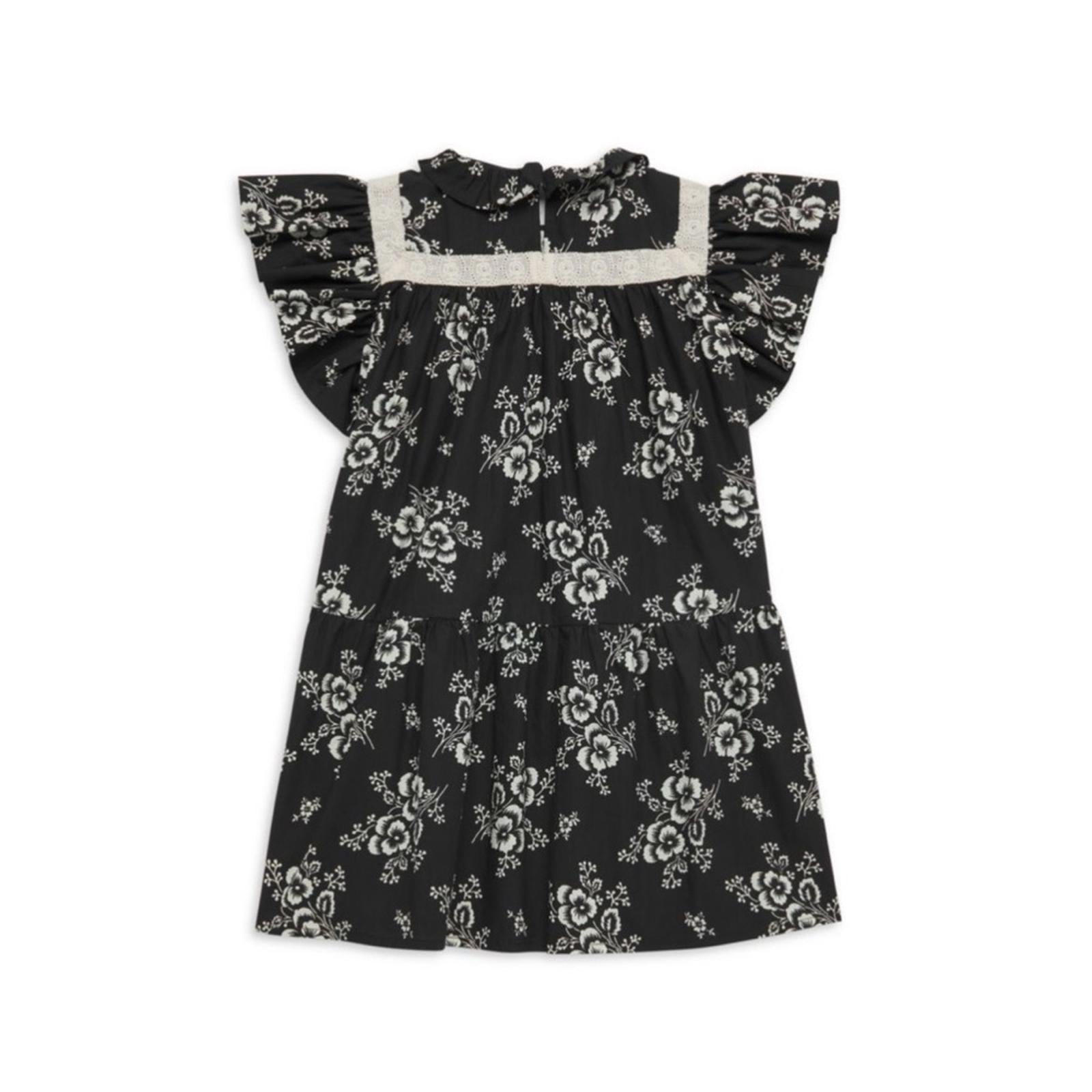 Sea New York Alessia Smocked Floral Dress in Black/White Size 4Y NEW w/Tag $175