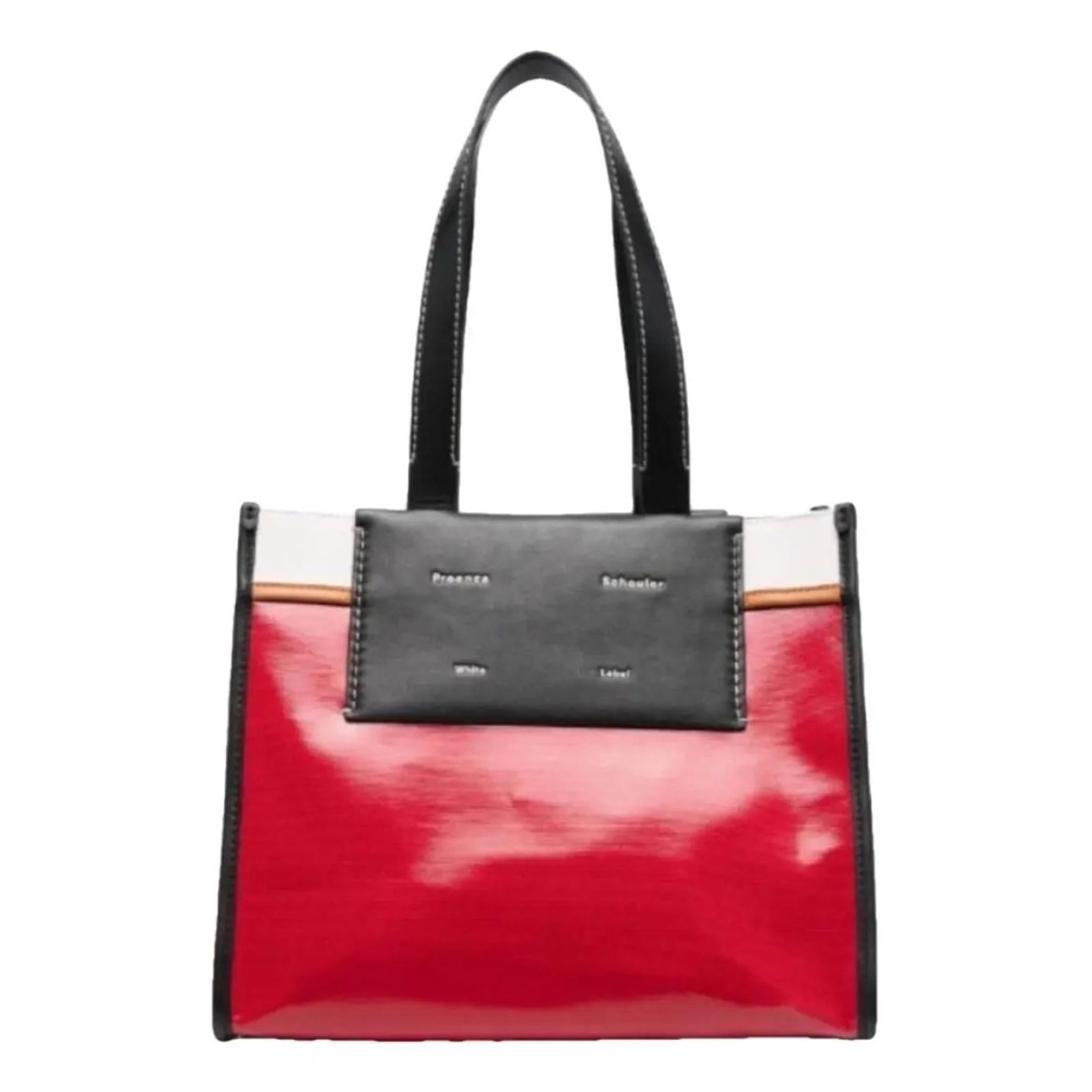 Proenza Schouler White Label Morris Large Coated Canvas Tote in Red, New w/Tag