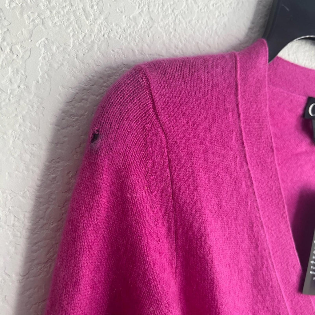C by Bloomingdale's Cashmere Grandfather V-Neck Cardigan in Pink, Size S, NWT