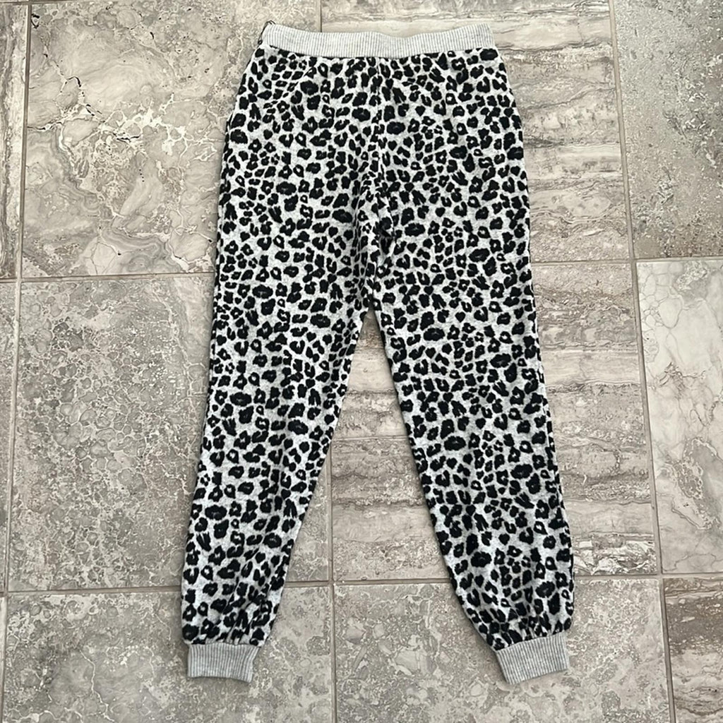 Vince Camuto Cheetah Print Jogger Pants in Grey & Black, Size XS New w/Tag