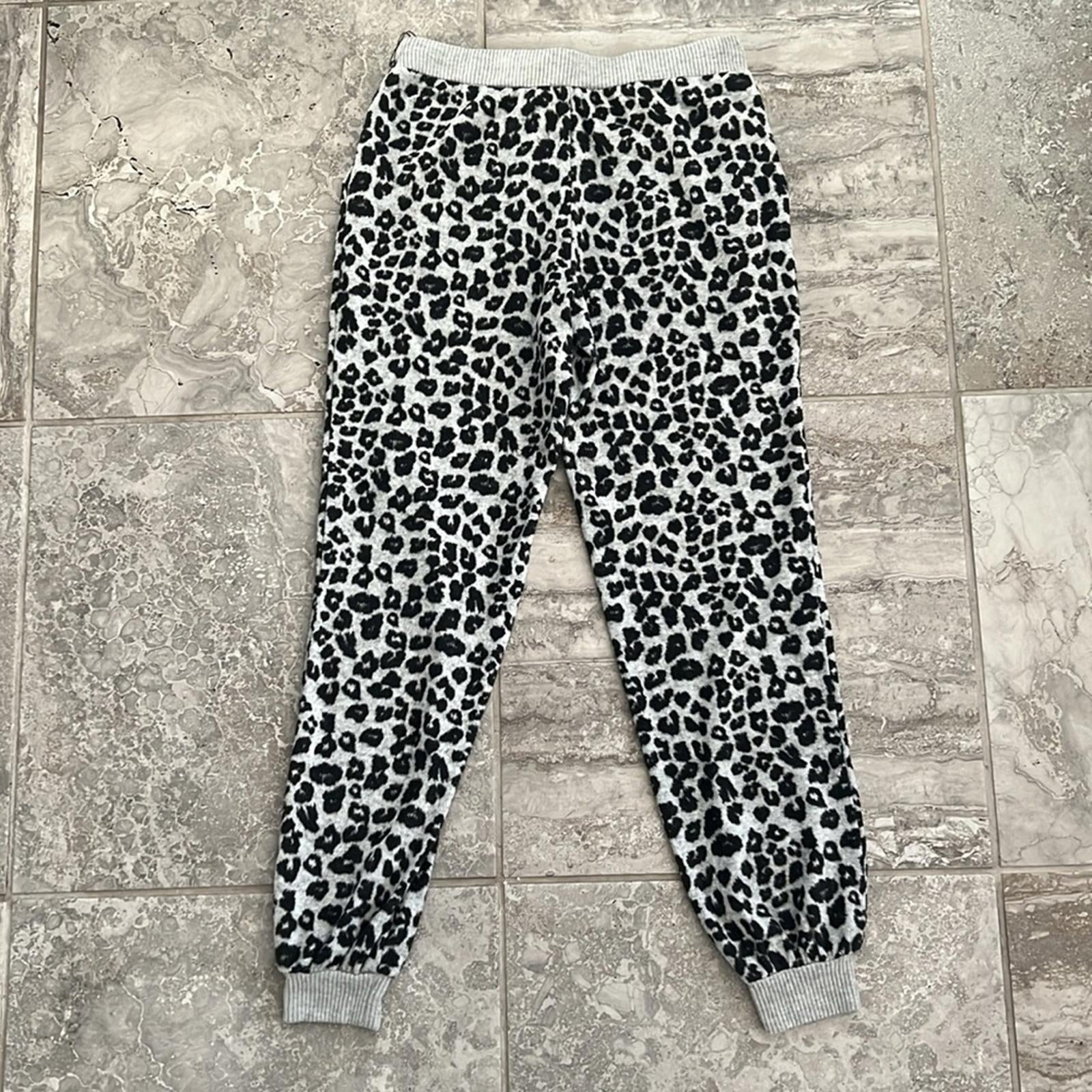 Vince Camuto Cheetah Print Jogger Pants in Grey & Black, Size XS New w/Tag