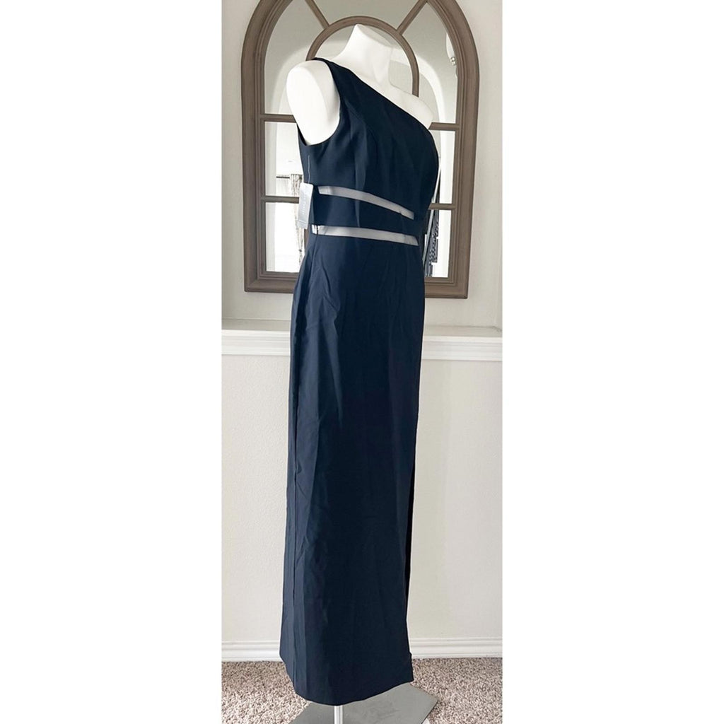 Liv Foster One Shoulder Cutout Gown, Twilight/Navy Maxi Size 12 New w/Tag $350