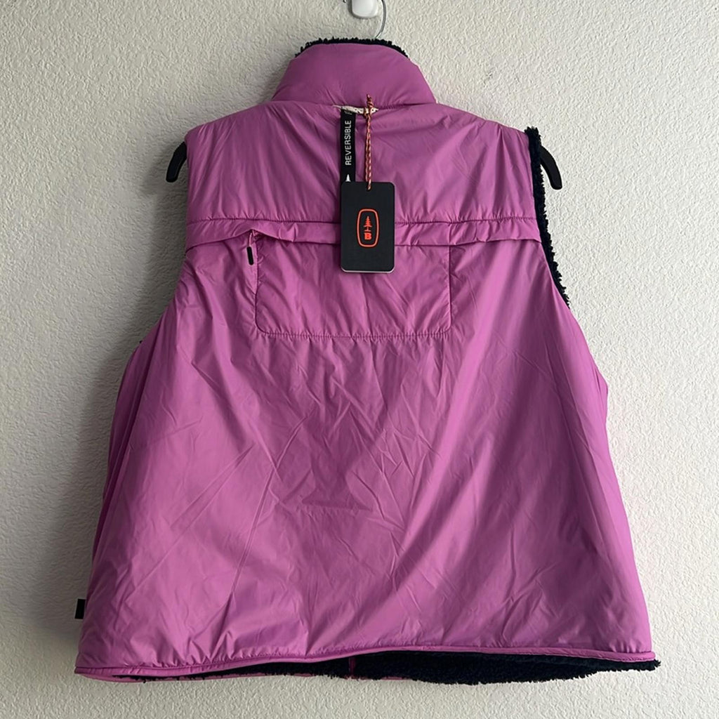 Bass Outdoor Reversible Zip-Front Vest Navy Blazer/Spring Crocus, NWT, Size XL