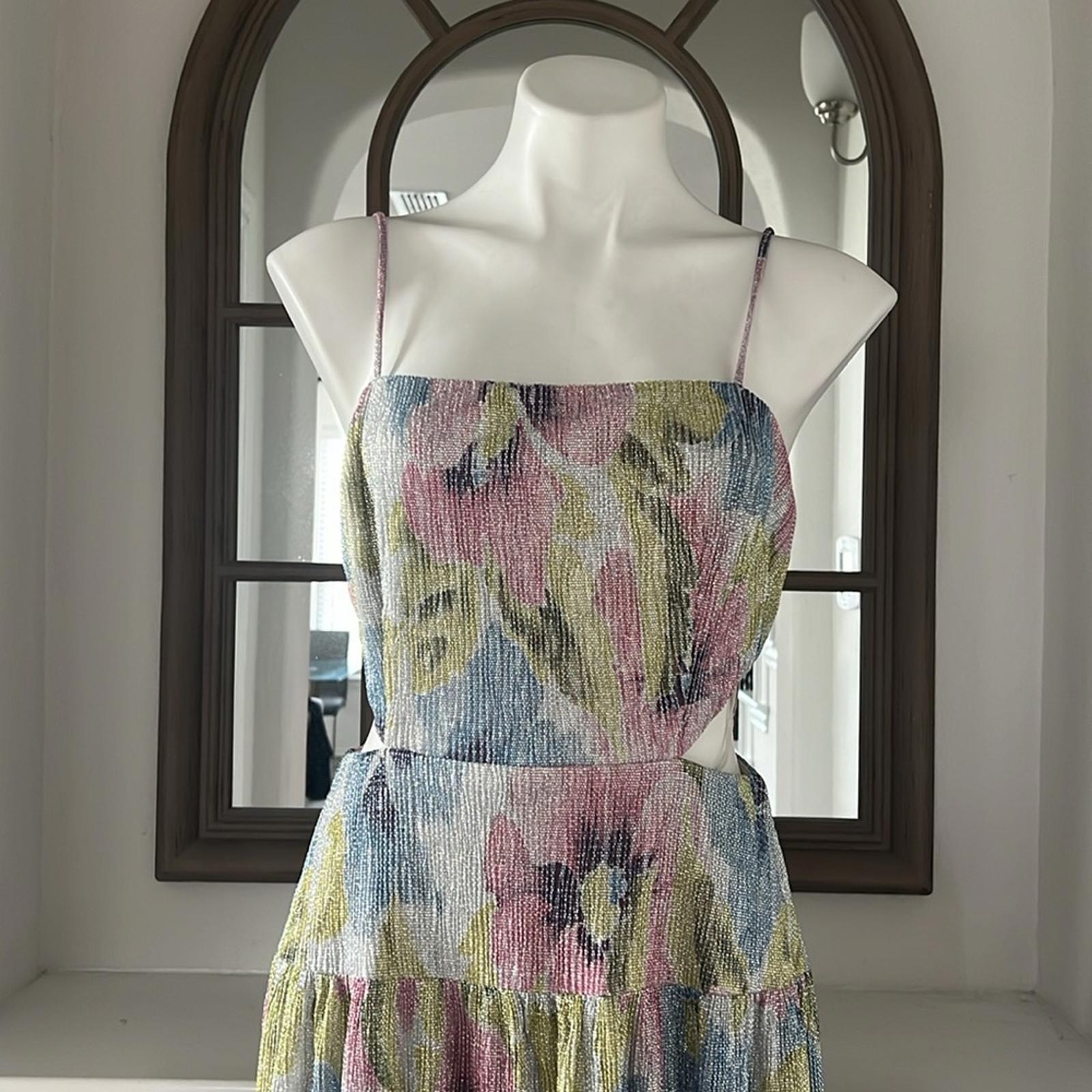Liv Foster Printed Cutout Pleat Front Dress, Size 10 New w/Tag Retail $295