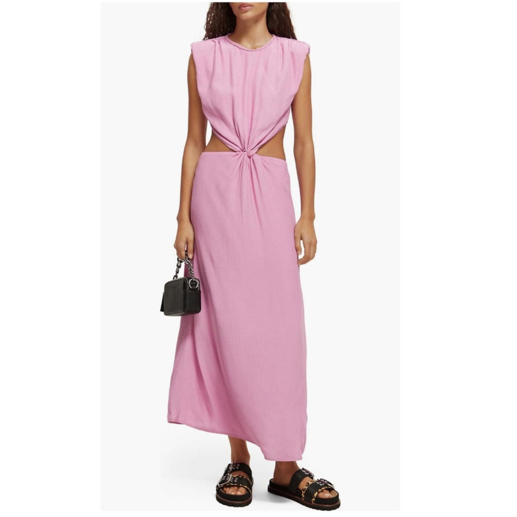 Scotch & Soda Sleeveless Cut-Out Waist Dress in Pink Size EU 32 New w/Tag $228