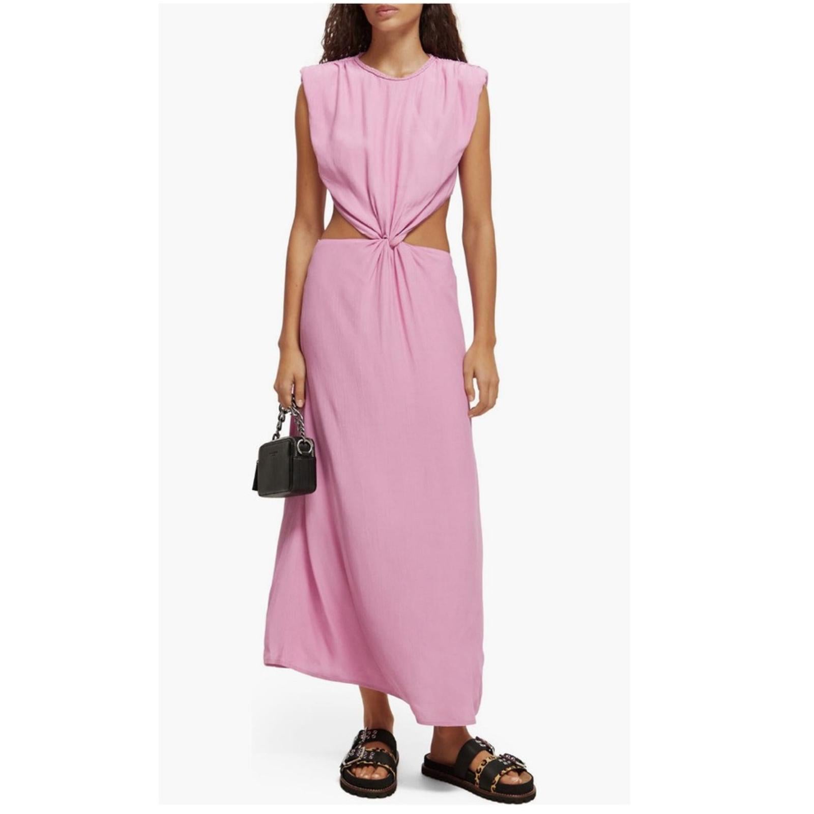 Scotch & Soda Sleeveless Cut-Out Waist Dress in Pink Size EU 32 New w/Tag $228