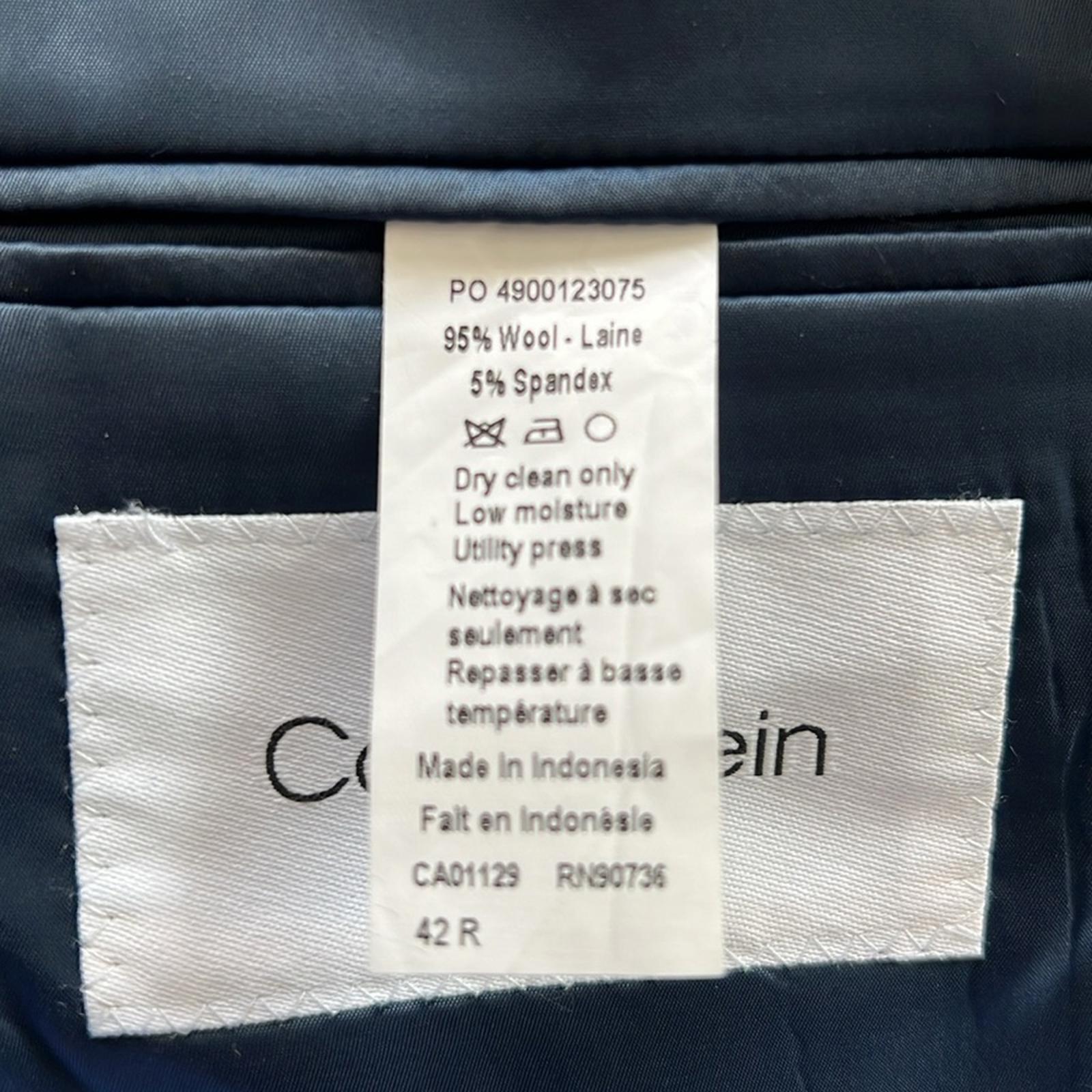 NEW Calvin Klein Two-Button Skinny Fit Wool Suit Jacket, Size 42R Retail $450