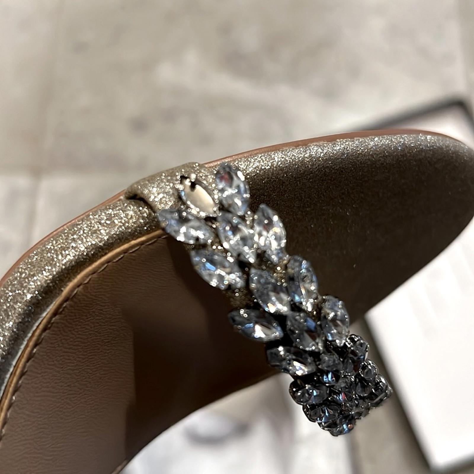 Jewel Badgley Mischka Odessa Heeled Sandals w/Dazzling Crystals 8.5 EXCELLENT!