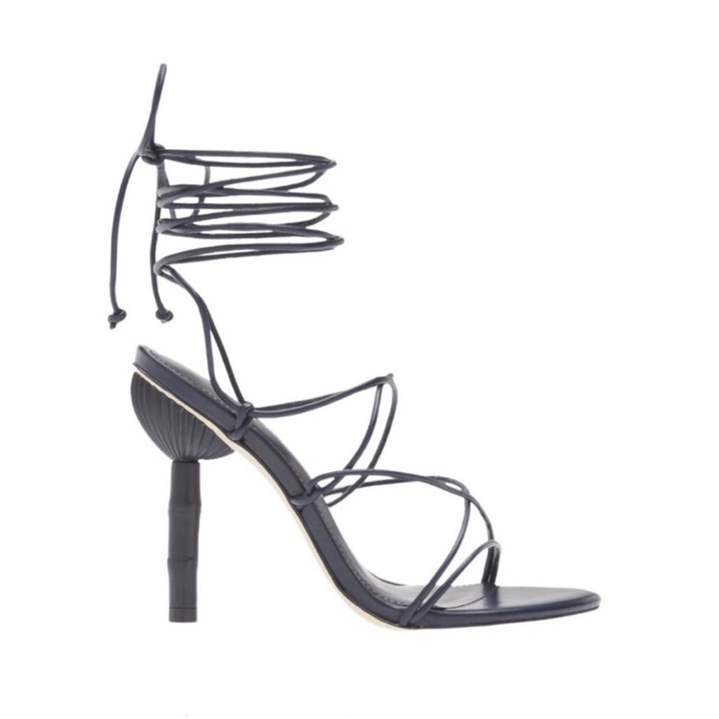 NEW Cult Gaia Soleil Lace Up Strappy Heel Sandals, Navy EU Size 42 Retail $388