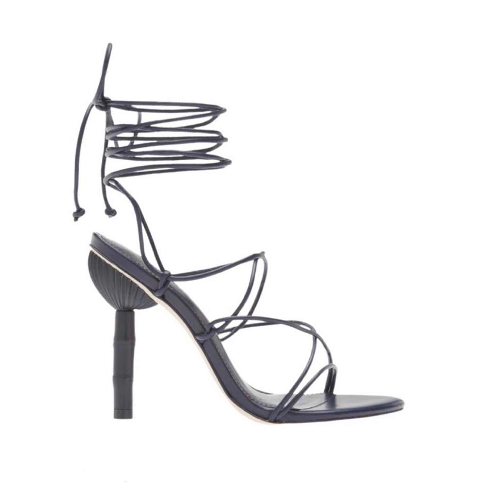 NEW Cult Gaia Soleil Lace Up Strappy Heel Sandals, Navy EU Size 42 Retail $388