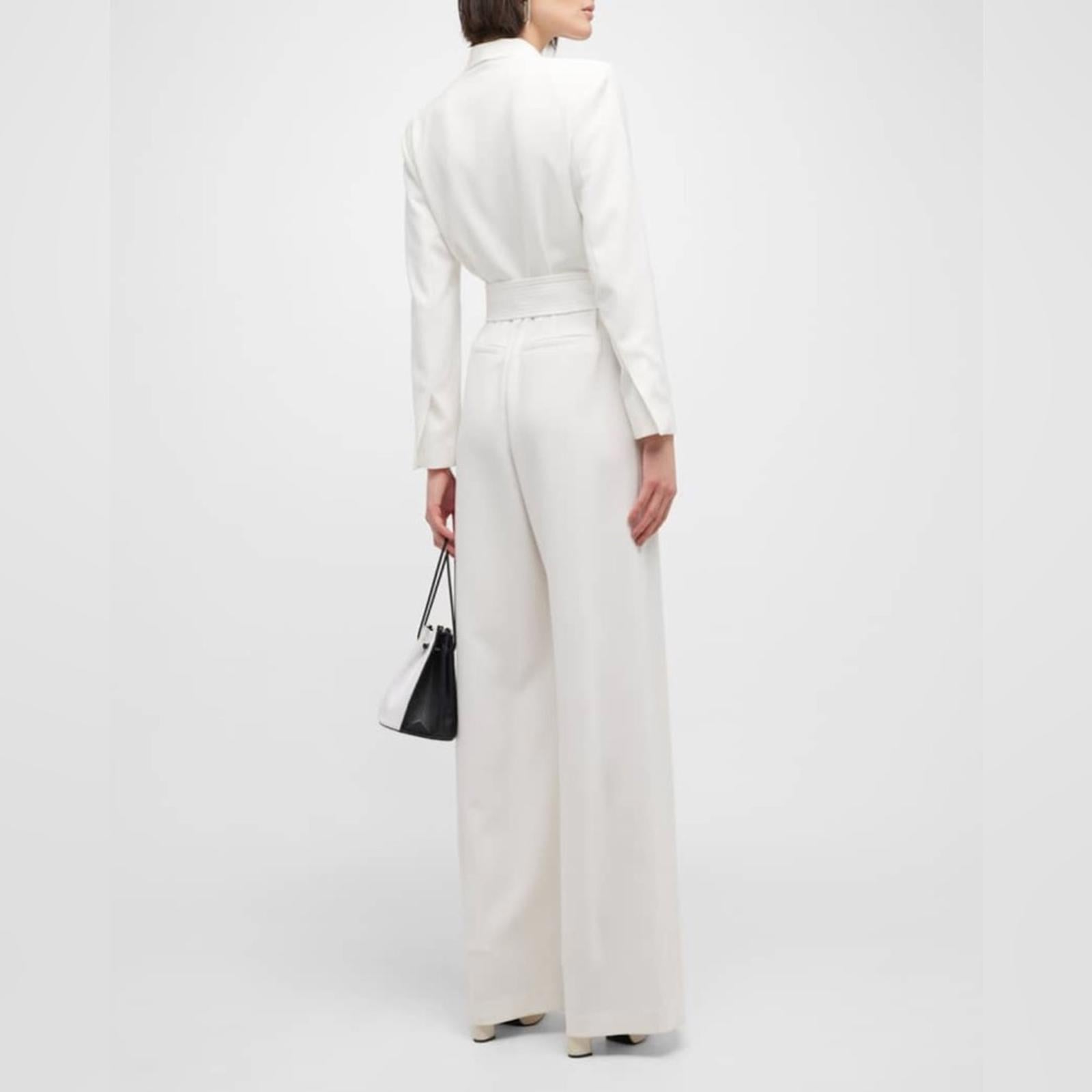 A.L.C. Kieran II Tailored Belted Wide Leg Jumpsuit in White, Size 0 New with Tag