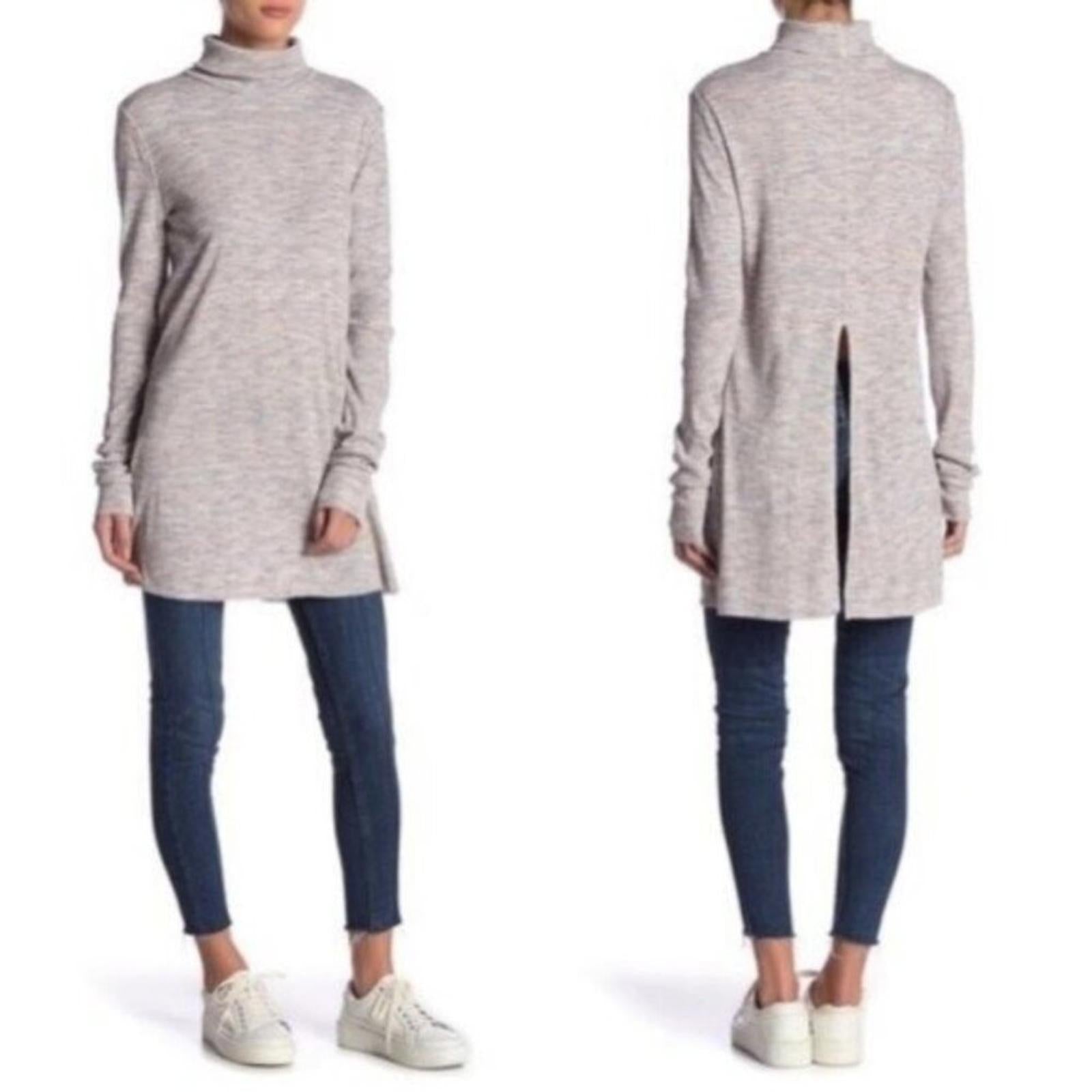 Free People Stone Cold Turtleneck Knit Top/Sweater w/Split Back Size S New w/Tag